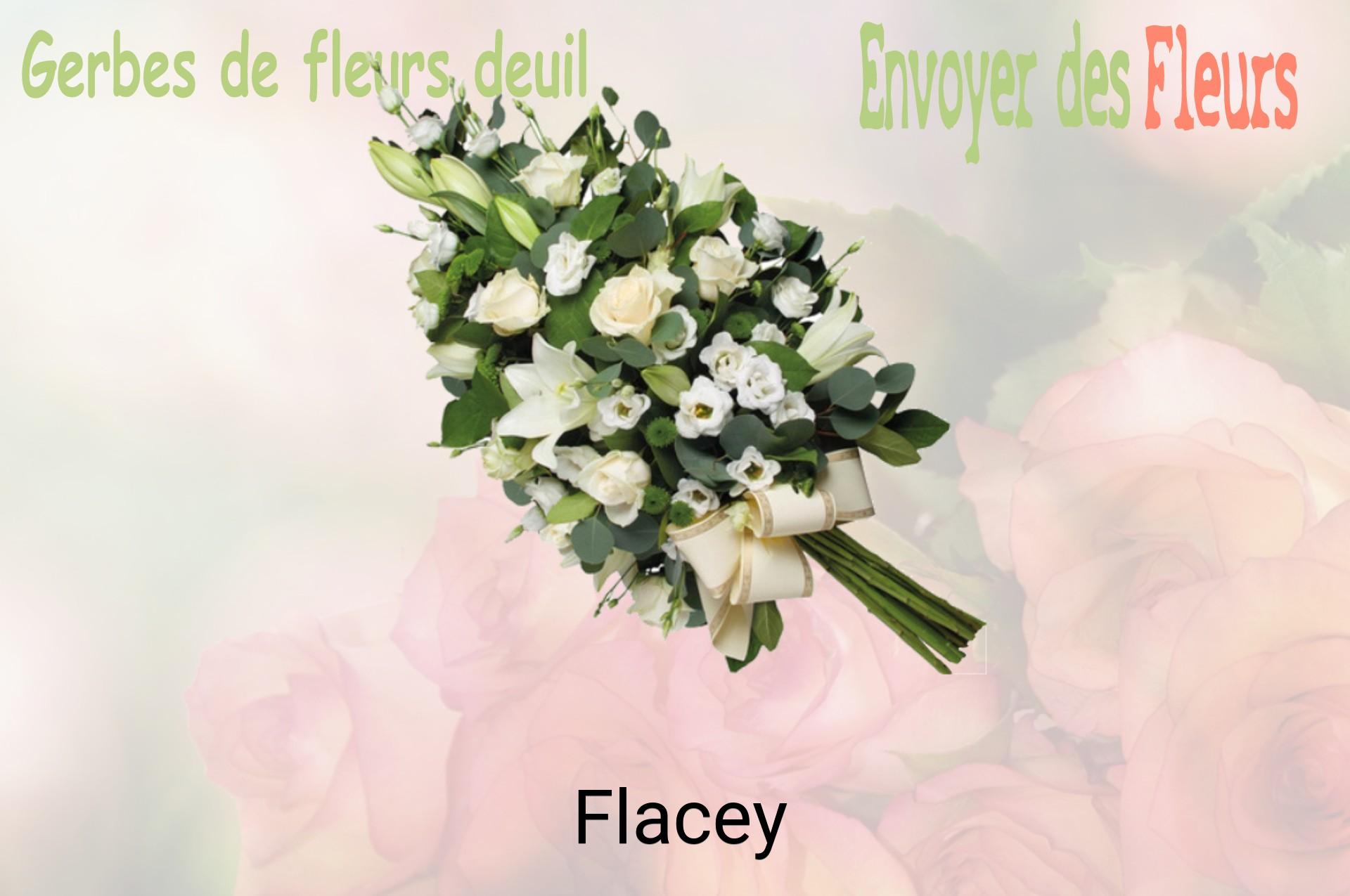 Gerbe de fleurs de deuil livrée à Flacey